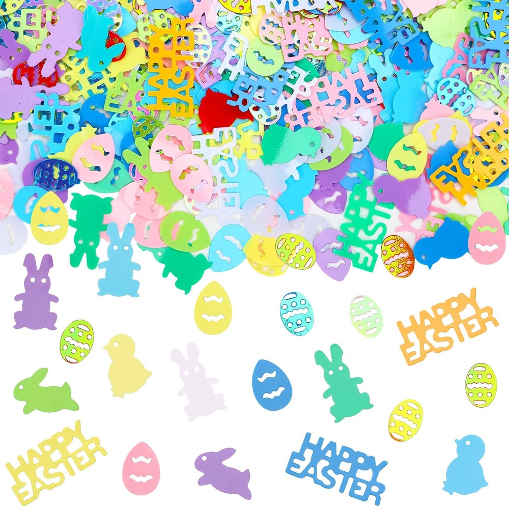 Easter Confetti Bunny Egg Rabbit Chicken Glitter Table Metallic Foil Decor