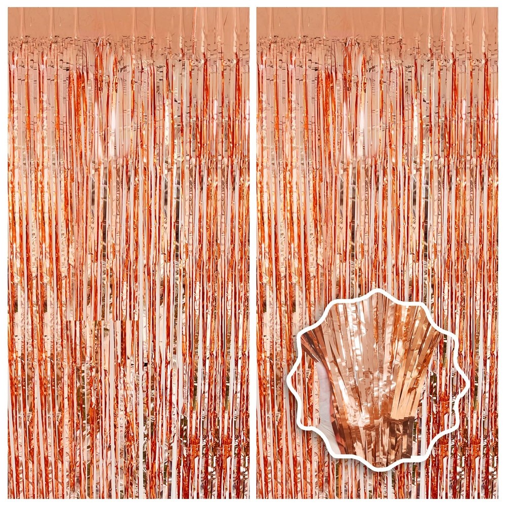 Rose Gold Birthday Party Decorations Foil 3.28 feet x 6.56 feet,