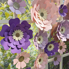 Blush Lilac Lavender Paper Flower for Girls Woman Birthday Party Backdrop Nurser