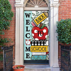 Welcome Back to School Decorations First Day of School Door Cover for Classroom