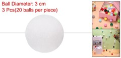 3pcs Pom Pom Garland 6.6 ft 20 Balls for Crafts Decor(White)