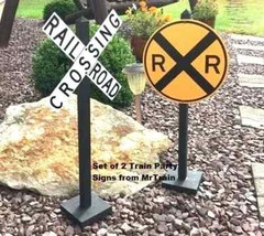 MrTrain Theme Party Decorations | Set of 2 | Railroad Crossing | RR | Trains
