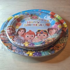 Coco Melon Birthday Party Plate Napkin Balloon Cake Topper Bottle Label Stickers