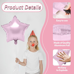Pastel Star Foil Balloons, 10PCS Macaron Foil Stars Shape Balloon, 18 Inch Multi