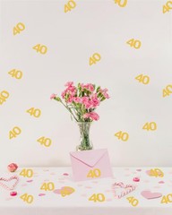 40th Happy Birthday Confetti Decorations Gold Glitter Number 40 Scatter