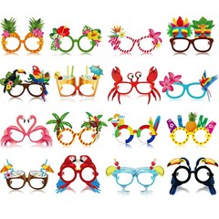 32 Pack Beach Pool Party Eyeglasses Decor Summer Luau Paper Glasses Bulk Hawa…