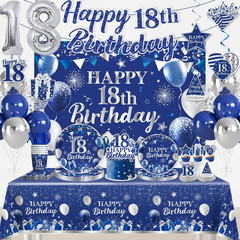 18Th Birthday Decorations for Boys, All-In-One Happy 18 Year Old Birthday Party