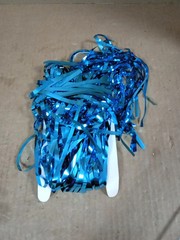 2 Pieces 3.2ftx6.5ft Light Blue Foil Curtain Decoration British Party Props New