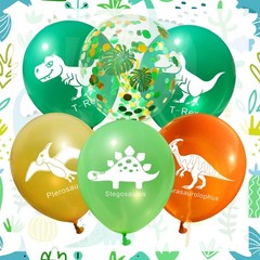 Green Dinosaur 2nd Birthday Decorations include Number 2 Balloon Large Happy …