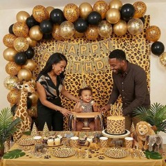 Effortless Peel-and-Stick Cheetah Print Party Backdrops – 2 Pack, 3.3ft x 6.6ft