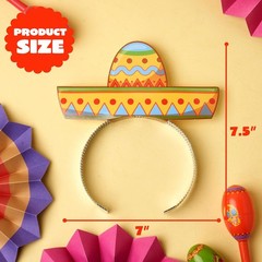 24 Pcs Cinco De Mayo Sombrero Headbands for Mexican Themed Fiesta Party Party