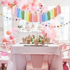 2pcs Boho Tassel Garland,Pom Pom Tassel,6.5 Feet Long 20 Balls Felt Ball Garland