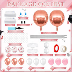 2 Sets Pink Rose Gold Balloon Column Stand Kit, Adjustable Floor Balloon Arch To