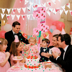 Strawberry Birthday Decorations, Sweet One Number 1 Pinata with Stick Blindfold