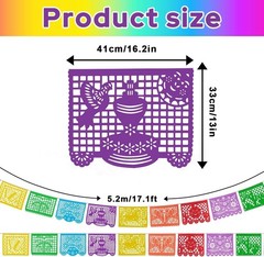6 Packs 108 Ft Fiesta Party Decorations Mexican Party Banners Papel Picado Ba…