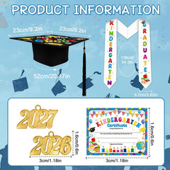 Kindergarten Graduation Stole Cap – 5 Pcs Preschool Graduation Sash Decorations