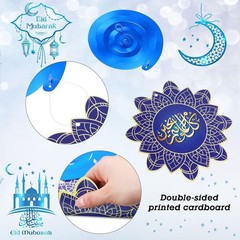 Elegant 30-Piece Eid Decor with Swirls, Stars, and Lanterns for Celebrations