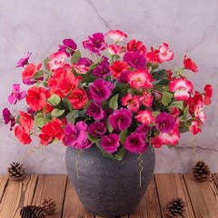 Flexible Stem Artificial Hibiscus Silk Flower for Outdoor Porch Decoration
