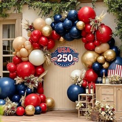 Red Blue Balloon Garland, Double Navy Blue Red White Sand Pearl Balloon Arch …