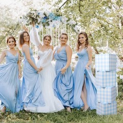 6 Pcs Blue Gingham Party Decoration Boxes 12 Inch Plaid Boxes for Centerpiece…
