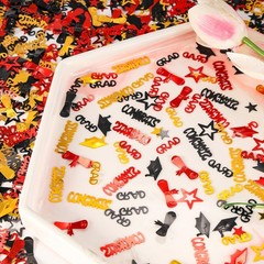 1000 PCS Red Gold Black Congrats Grad Class Of 2026 Graduation Confetti