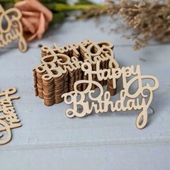 20Pack Mini Happy Birthday Wood Wall Art Happy Birthday Unfinished Ornaments