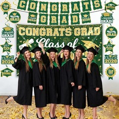 2026 Graduation Decorations Set – Class of 2026 Congrats Grad Backdrop Banner…