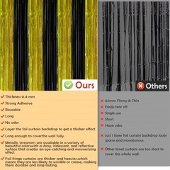 Graduation Decorations Backdrop Banner 2026 Black Gold Foil Fringe Curtain Pa…