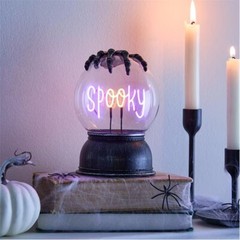 Spooky LED Halloween Glass Globe Light Table Mantle Decor Skeleton Hand New Goth