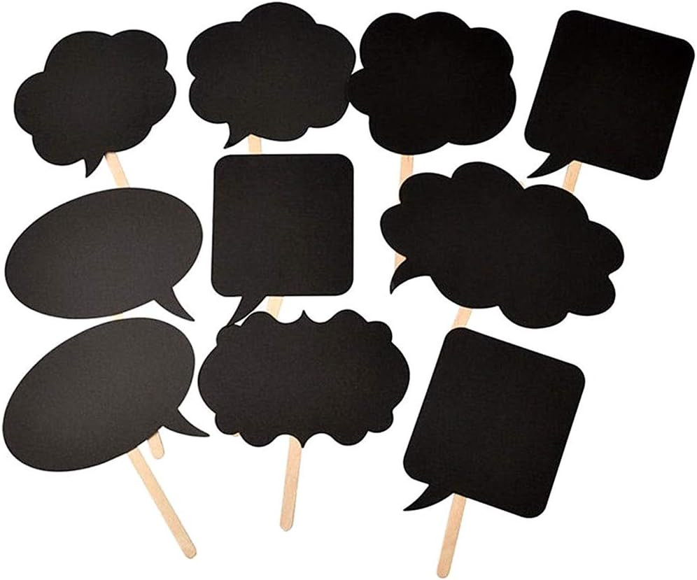 Photo Booth Props Kit,Writable Black Paper Card Board Photographing Props for We