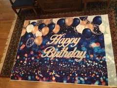 Happy Birthday Backdrop Banner /Garage Door deco 5×7/ft, New O