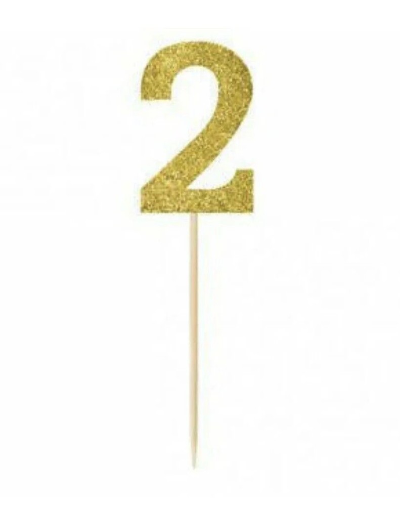 Number 2 Picks – 4 Piece Set (7.5 in) Decorative 2 In Gold