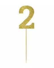 Number 2 Picks – 4 Piece Set (7.5 in) Decorative 2 In Gold