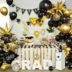 Class of 2025 Aluminum Foil Balloon and Graduation 3 Tier Paper Money Cake Holde