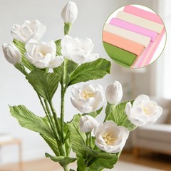 Crepe Paper Rolls Sheets Floral Wires Tapes Flower Making Craft Light 6 Colors