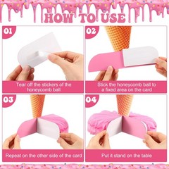 Faccito 10 Pcs Ice Cream Party Decorations 3D Ice Cream Drip Baseball Honeyco…