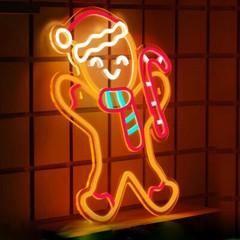 Christmas LED Sign Neon Light Bedside Night Lamp Room Home Wall Decor Lights USB