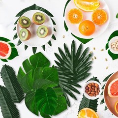 50 Pieces 7 Kinds Tropical Party Decorations Jungle Monstera Leaves Green