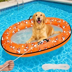 55» x 35» Inflatable Dog Pool Float with Rope,Portable Puppy Raft for Pool …