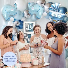 Vidal Crafts 139 PCs Elephant Baby Shower Decorations Boy, Themed Baby Boy Sh…