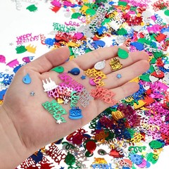 3000 Pieces Happy Birthday Confetti Birthday Party Cake Confetti Metallic Foi…