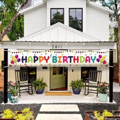 Large Colorful Happy Birthday Yard Banner Sign Birthday Party Outdoor Decoration