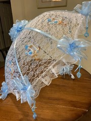 Baby Boy Shower 36″ Umbrella Hand Decorated «Showered with Gifts» Traditional