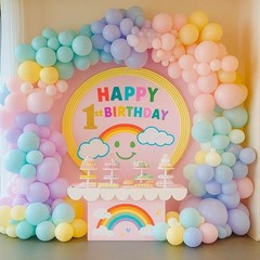 Patimate Pastel Balloons Set, 50 pcs 12 inch Rainbow Multicolor Pink Purple