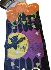 Halloween quilted table runner Bats Pumpkins , moon stars bats SALE