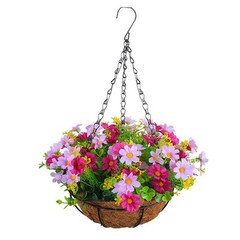 Artificial Hanging Basket Cloth, Plastic, And Metal Easy To Hang For Balcony