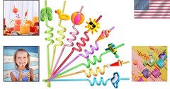 Creative Adjusting Silly Straws – 24 Pack for Beach and Summer Celebrations