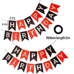 Black and Red Happy Birthday Decorations for Men Women Boys Girls, Red Birthd…