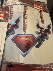 220 Pcs Superman Birthday Party Supplies Decoration Plates Napkins Table Cover