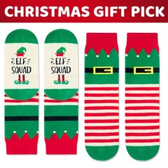 Christmas Elf Stocking Stuffers Socks for Kids Boys Girls Aged 2-12 Years